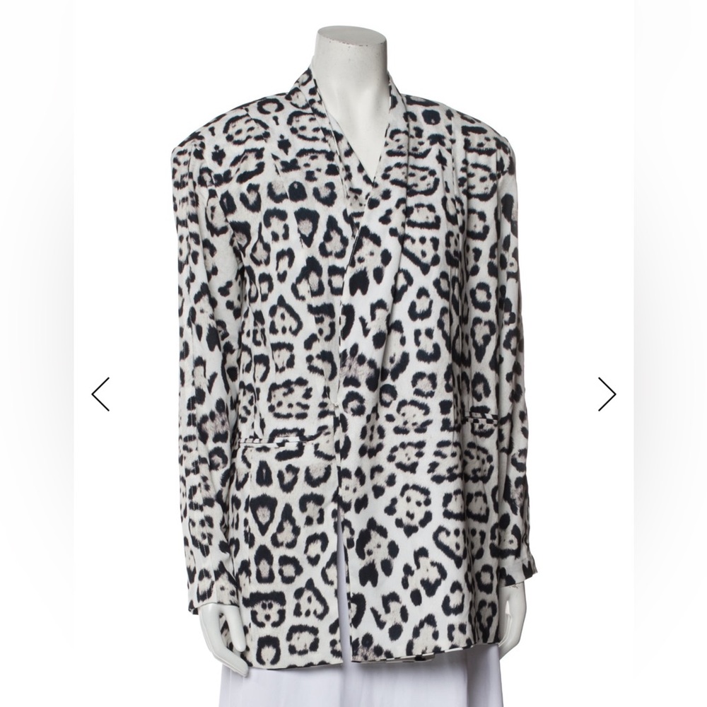 Baja East Leopard Print Blazer, XS